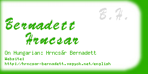 bernadett hrncsar business card